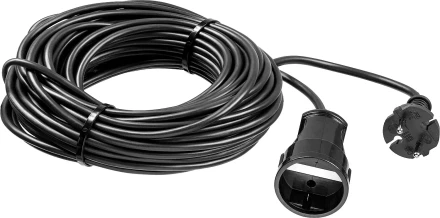 ЗУБР ПВС-207-Ш, ПВС, 2 x 0.75 мм2, 20 м, 2200 Вт, силовой удлинитель-шнур (55023-20) купить в Ноябрьске