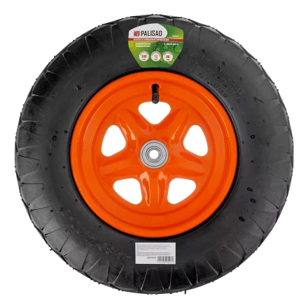 Колесо пневматическое Palisad «Звезда» 4.80/4.00-8 D380 мм, внутренний диаметр подшипника 12 мм, длина оси 80 мм, 689465 купить в Ноябрьске