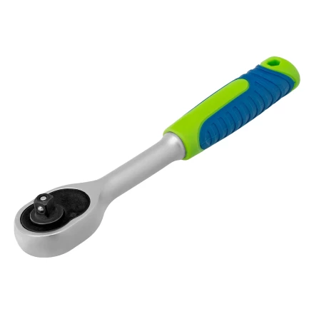 Ключ-трещотка 1/4&quot;, 45 зубьев, с быстрым сбросом, матовый хром Сибртех 14021 купить в Ноябрьске