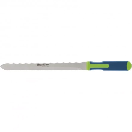 Нож для резки теплоизоляционных панелей 2-стороннее лезвие обрезиненная рукоятка 420мм лезвие-280мм Сибртех 79027 купить в Ноябрьске