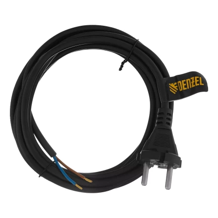Шнур сетевой Denzel Energy Series, ПВС, 3 м, 2 x 1 мм, с неразборной вилкой, черный, 3 м, 37665 купить в Ноябрьске