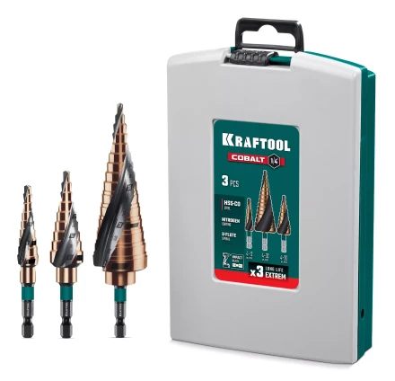 Набор ступенчатых сверл, сталь c кобальтом, спиральная проточка, 3Т хвостовик 29691-4-32-H3 купить в Ноябрьске