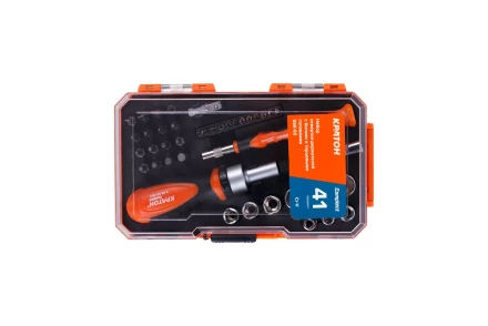 Набор отверток-держателей с битами и торцевыми головками Кратон Complect SSK-03, 41 пр. в кейсе 2 09 05 003 купить в Ноябрьске