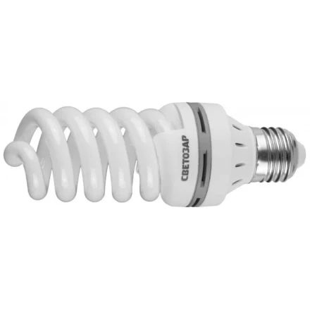 Энергосберегающая лампа СВЕТОЗАР "ЭКОНОМ" спираль,цоколь E27(стандарт),Т3,теплый белый свет(2700 К), 8000час, 20Вт(100) 44352-20_z01 купить в Ноябрьске