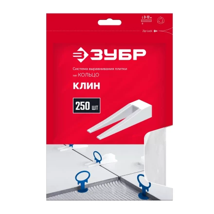 ЗУБР КОЛЬЦО, клин 250 шт, система выравнивания плитки (3387-250) купить в Ноябрьске
