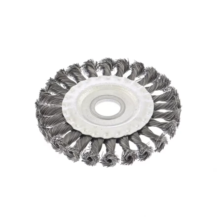 Щетка для УШМ 125 мм посадка 22,2 мм плоская крученая металлическая проволока СИБРТЕХ 746327 купить в Ноябрьске