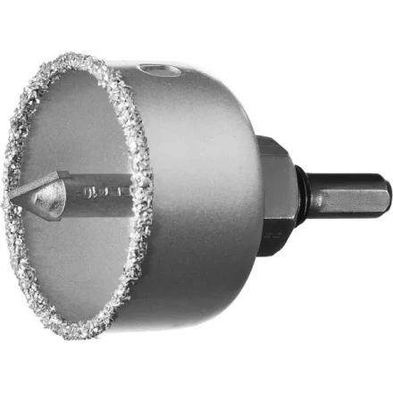 Коронка-чашка ЗУБР &quot;ПРОФЕССИОНАЛ&quot; c карбид-вольфрамовым нанесением, 51 мм, высота 25 мм, в сборе с державкой и сверлом 33360-051_z01 купить в Ноябрьске