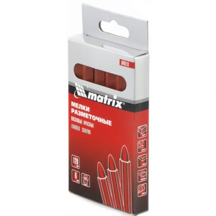 Мелки разметочные восковые красные 120мм коробка 6штук MATRIX 84818 купить в Ноябрьске