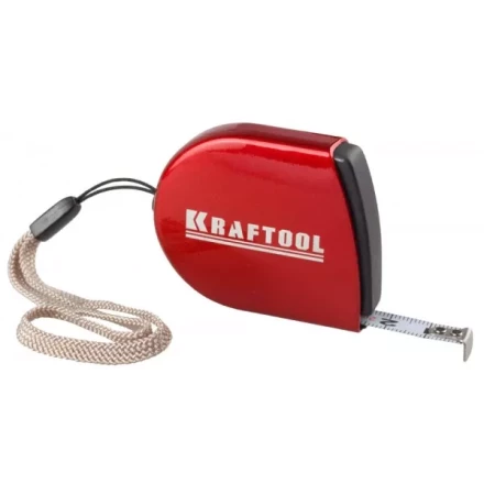 Рулетка KRAFTOOL, компактная, автостоп, цельнометрический корпус, с ремешком, 2мх8мм 34149-02 купить в Ноябрьске