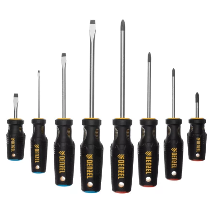 Набор отверток Denzel 12213, 8 пр., CrV, трехкомпонентная рукоятка купить в Ноябрьске