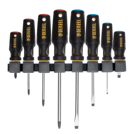 Набор отверток Denzel 12213, 8 пр., CrV, трехкомпонентная рукоятка купить в Ноябрьске