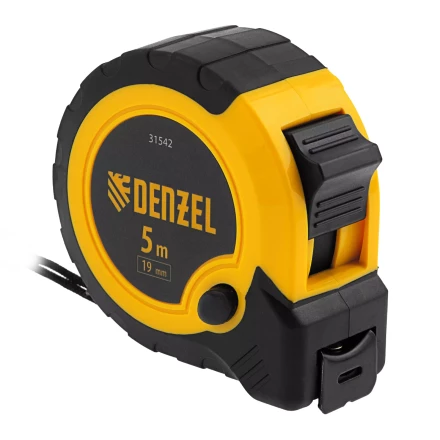 Рулетка Denzel 5м х 19мм, двухкомп. корпус, кнопка-пауза, 31542 купить в Ноябрьске
