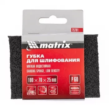 Губка для шлифования 100 х 70 х 25 мм мягкая P100 MATRIX 75703 купить в Ноябрьске