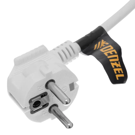 Шнур сетевой Denzel Energy Series, ПВС, 3 м, 3 x 1 мм, с неразборной вилкой, белый, 3 м, 37666 купить в Ноябрьске