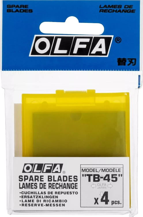 Лезвие OLFA специальное, для скребка "TB-45", 4-х стороннее лезвие с 3-мя типами режущей кромки, 45 мм / 4 шт OL-TB-45 купить в Ноябрьске