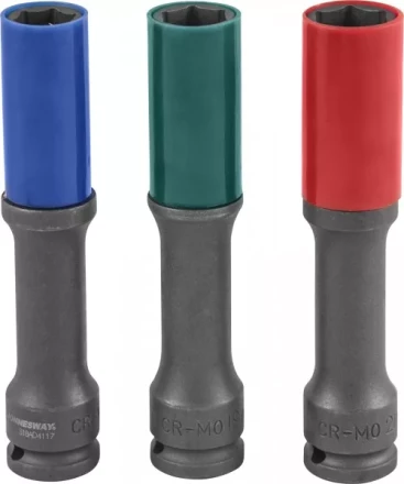 Набор головок торцевых ударных тонкостенных для дисков 1/2&quot;DR 17-19-21мм Jonnesway S18AD4103S 48851 купить в Ноябрьске