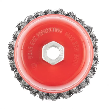 Щетка для УШМ, 100 мм, М14, &quot;чашка&quot;, крученая металлическая проволока  MATRIX 74628 купить в Ноябрьске