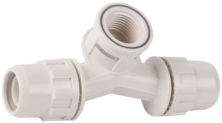 Штуцер с гайкой ЗУБР ШиреФит - внутренняя резьба - штуцер с гайкой 16 мм - 1/2? - 16 мм переходной тройник со смещением 51504-16-1/2-16 купить в Ноябрьске