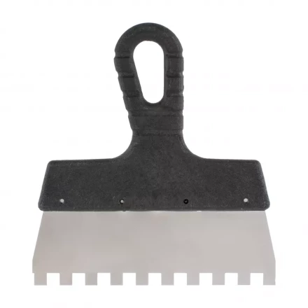 Шпатель из нержавеющей стали 200 мм зуб 8 х 8 мм пластмассовая ручка 85122 купить в Ноябрьске