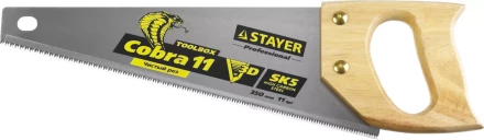 Ножовка многоцелевая компактная (пила) COBRA TOOLBOX 350 мм,11 TPI, прямой мелкий зуб, точный рез вдоль и поперек волокон разных материалов, STAYER 1515-35 купить в Ноябрьске