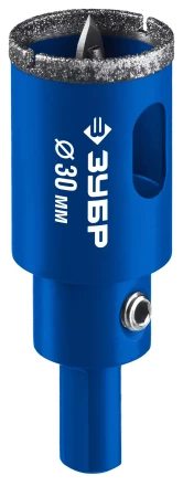ЗУБР АГК d 30 мм (центр. сверло, трехгр. хвост, Р60), Алмазная коронка, Профессионал (29850-30) купить в Ноябрьске