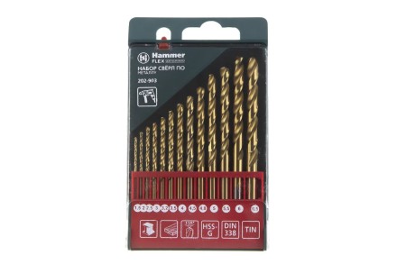 Набор сверл HAMMER No3 13шт. 1,5-6,5мм купить в Ноябрьске