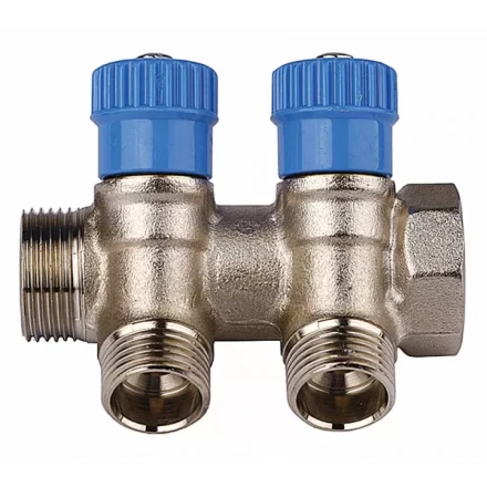 Коллектор GENERAL FITTINGS для холодной воды, вентили, никелированная латунь, вход 3/4&quot; - 4 выхода 1/2&quot; 51046-3/4-1/2-CT4 купить в Ноябрьске