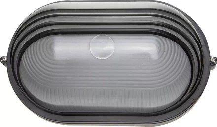 Светильник уличный СВЕТОЗАР влагозащищенный с верхним декоративным кожухом, овал, цвет черный, 100Вт SV-57223-B купить в Ноябрьске