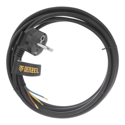 Шнур сетевой Denzel Energy Series, ПВС, 3 м, 3 x 1 мм, с неразборной вилкой, черный, 3 м, 37667 купить в Ноябрьске