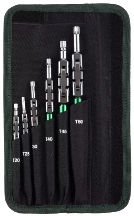 Набор ключей имбусовых KRAFTOOL &quot;INDUSTRIE&quot;, Cr-Mo сталь(S2), шарнирная конструкция, TORX, 6шт, в чехле 27453-H6 купить в Ноябрьске