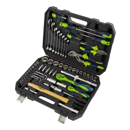 Набор инструментов 76 предметов CrV, 1/2&quot;, 1/4&quot; Сибртех 13528 купить в Ноябрьске