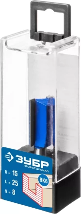 ЗУБР 15 x 25 мм, хвостовик 8 мм, фреза пазовая прямая, Профессионал (28753-15-25) купить в Ноябрьске