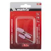 Шарошка абразивная конус удлиненный 10 x 19 x 3 мм F80 3 штуки  MATRIX 76002