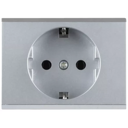Розетка СВЕТОЗАР "ЭФФЕКТ" с заземлением, одинарная, без вставки и рамки, светло-серый металлик, 16А/~250В SV-54400-SM купить в Ноябрьске