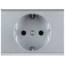 Розетка СВЕТОЗАР "ЭФФЕКТ" с заземлением, одинарная, без вставки и рамки, светло-серый металлик, 16А/~250В SV-54400-SM купить в Ноябрьске