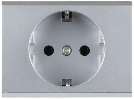 Розетка СВЕТОЗАР "ЭФФЕКТ" с заземлением, одинарная, без вставки и рамки, светло-серый металлик, 16А/~250В SV-54400-SM купить в Ноябрьске