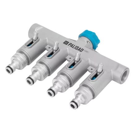 Разветвитель четырёхканальный Palisad 65833, с внутренней резьбой 3/4&quot;, алюминий, LUXE купить в Ноябрьске