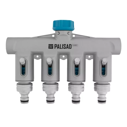 Разветвитель четырёхканальный Palisad 65833, с внутренней резьбой 3/4&quot;, алюминий, LUXE купить в Ноябрьске