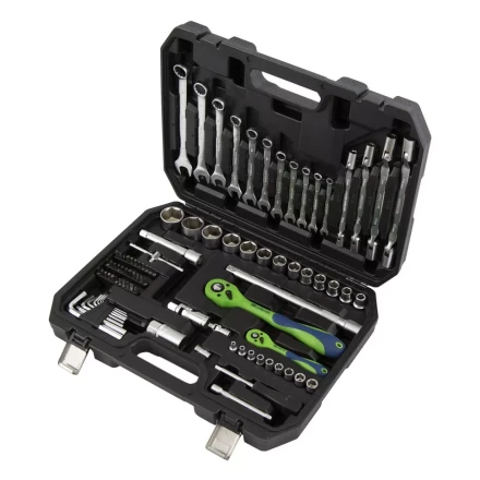 Набор инструментов 89 предметов, CrV 1/2&quot;, 1/4&quot; Сибртех 13529 купить в Ноябрьске