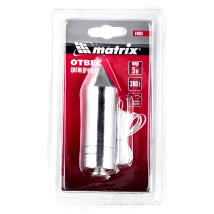 Отвес цилиндрический 300 г шнур 5 м Matrix 84888 купить в Ноябрьске
