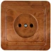 Розетка СВЕТОЗАР &quot;ГАММА&quot; без заземления, одинарная, цвет орех, 16А/~250В SV-54100-N купить в Ноябрьске