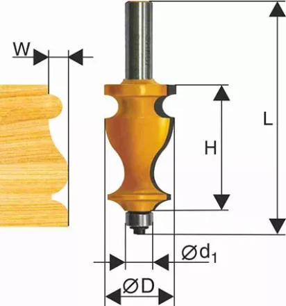 Фреза кромочная фигурная Ф27Х413 мм хвостовик 12 мм 46410 купить в Ноябрьске