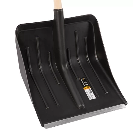 Лопата для уборки снега пластиковая, 405 х 420 х 1415 мм, деревянный черенок, Sparta 61640 купить в Ноябрьске