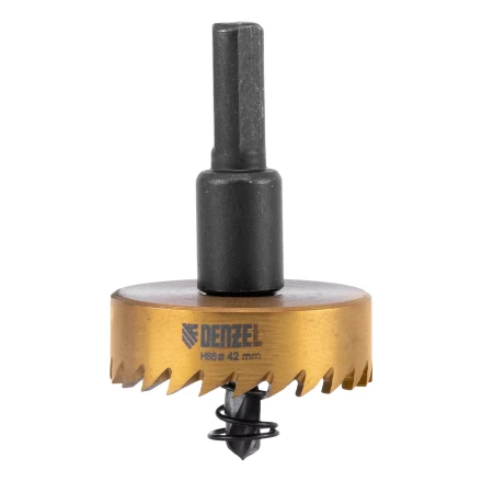 Коронка по металлу HSS, 42 мм, нитридтитановое покрытие Denzel 724114 купить в Ноябрьске