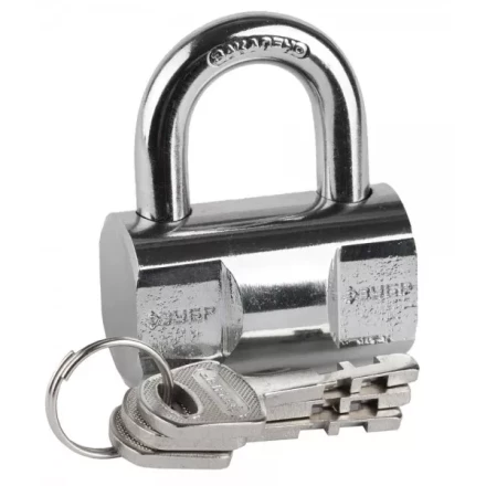 Замок ЗУБР &quot;ЭКСПЕРТ&quot; навесной, компактный стальной корпус, закаленная дужка, 50мм 37231-50 купить в Ноябрьске