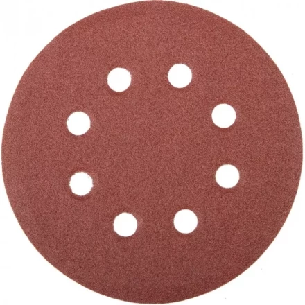 Круг шлифовальный универсальный STAYER "MASTER" из абразивной бумаги на велкро основе, 8 отверстий, Р100, 125мм, 5шт 35452-125-100 купить в Ноябрьске