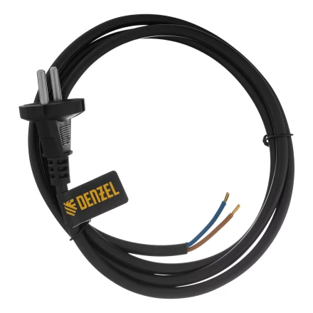 Шнур сетевой Denzel Energy Series, ПВС, 1,5 м, 2 x 1,5 мм, с неразборной вилкой, черный, 3 м, 37669 купить в Ноябрьске