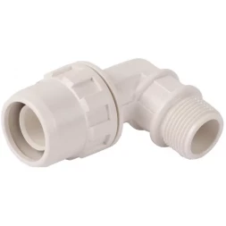 Муфта ЗУБР &quot;ШиреФит&quot; соединительная угловая 90°, &quot;штуцер с гайкой - внешняя резьба&quot;, 26мм-3/4&quot; 51465-26-3/4