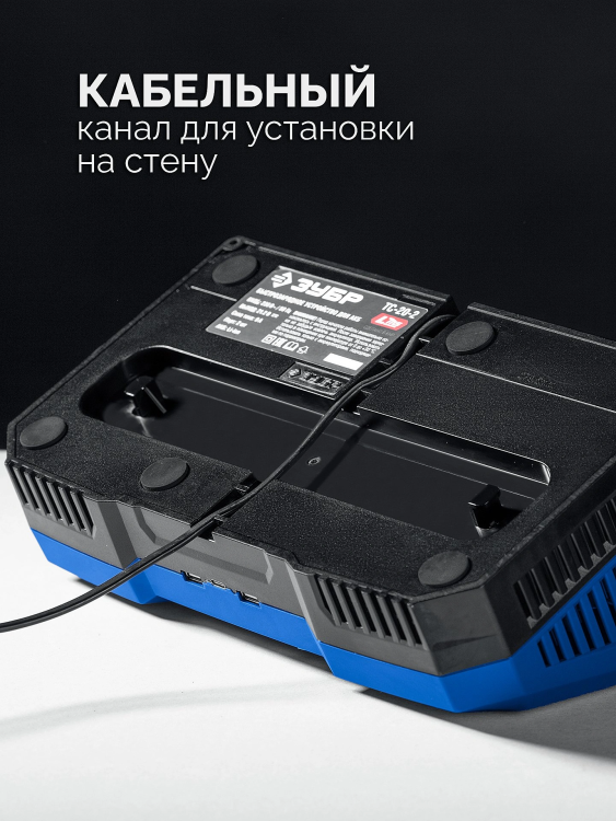 ЗУБР Turbo CHARGE, 20 В, 2 порта, 2 х 9 А, зарядное устройство для LMS АКБ, ПРОФЕССИОНАЛ (TC-20-2) купить в Ноябрьске