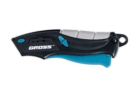Нож ремонтно-монтажный мини трехкомпонентная рукоятка авто выброс/возврат лезвия 100мм + 2 з.л GROSS 78873 купить в Ноябрьске